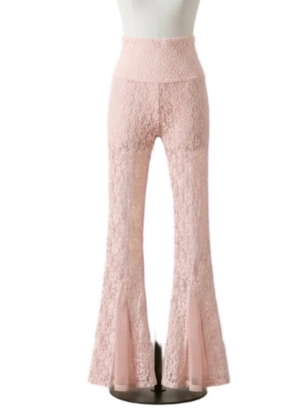 Free People We Are HAH “All Tied Up” Blush Lace Convertible Lace Pants/Jumpsuit